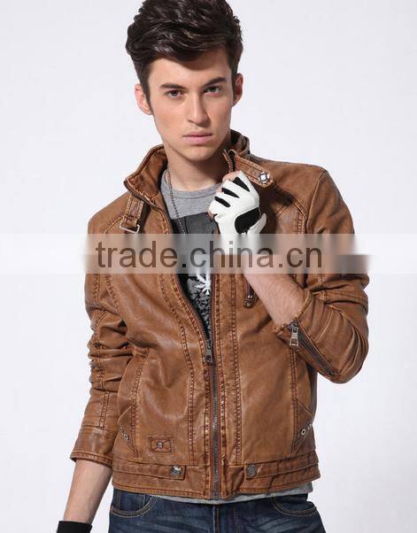 Men Fashion Good Look Genuine Leather Jackets Motorcycle Coats Jackets Washed Leather Coat
