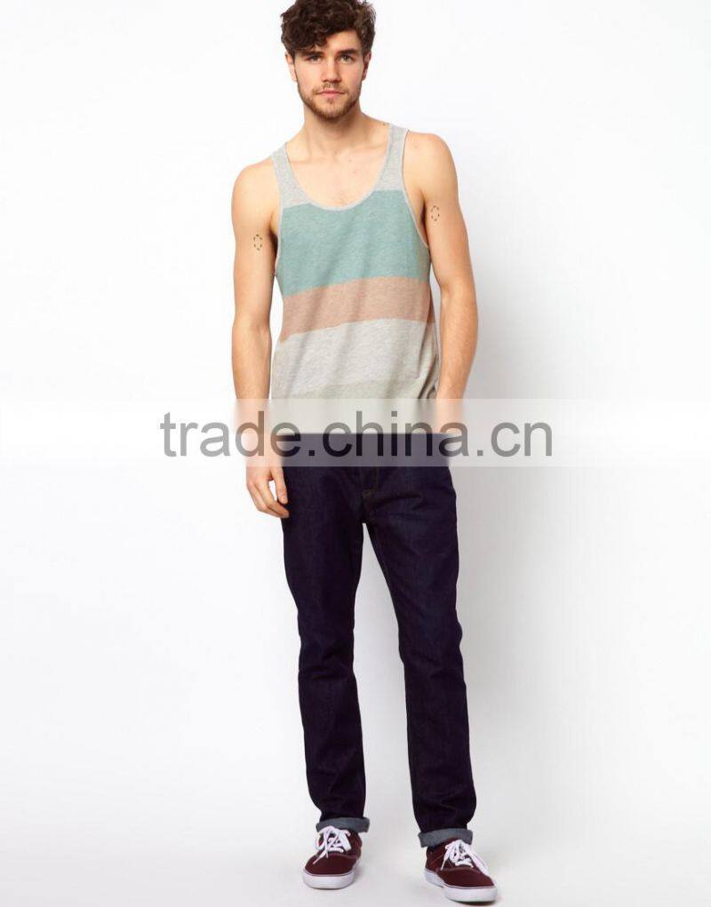 Racer Back Stripe Tank Top
