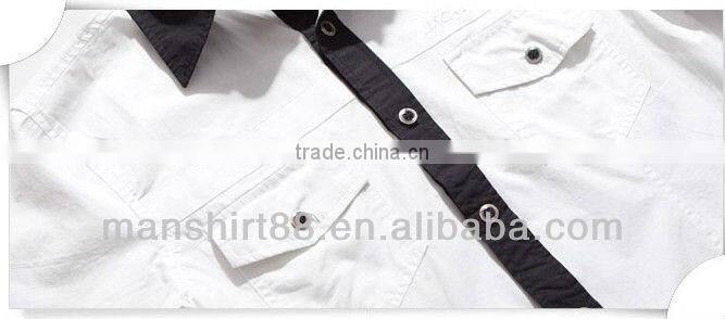 2017 twin chest pockets contrast color short sleeve embroidery polo shirt for men