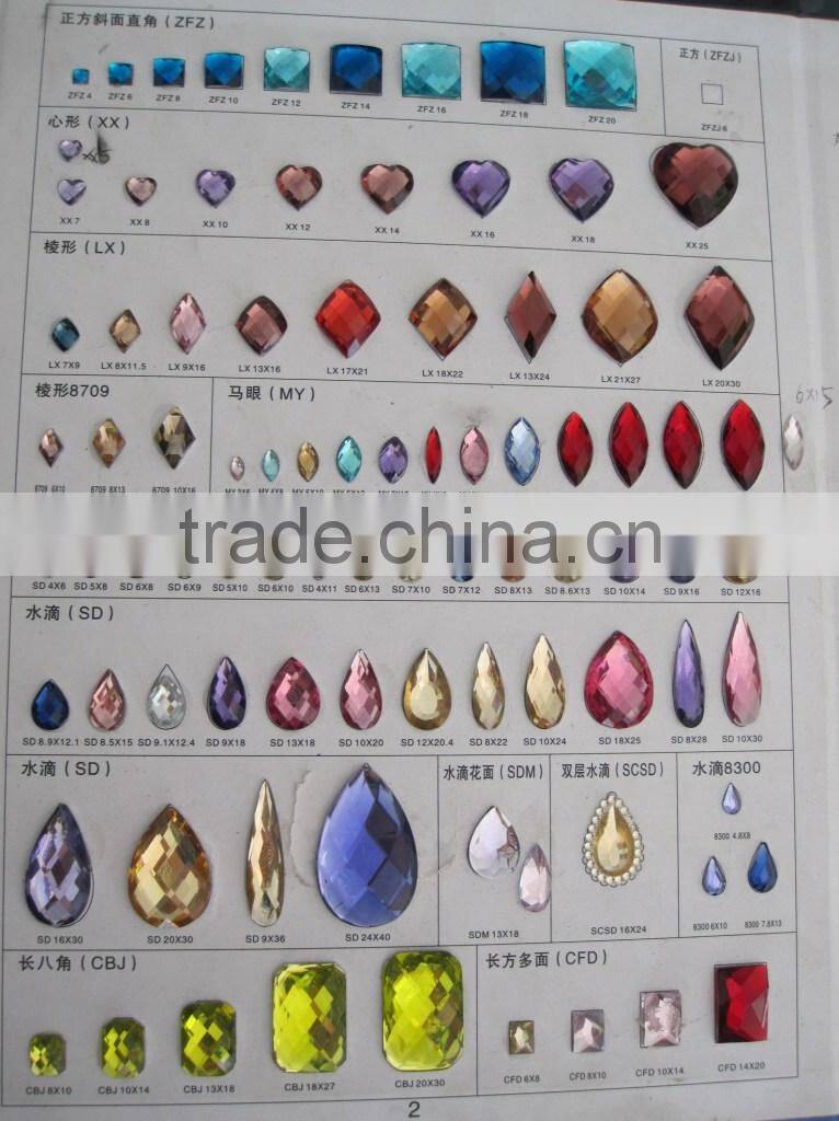 sew on flat back acrylic rhinestones