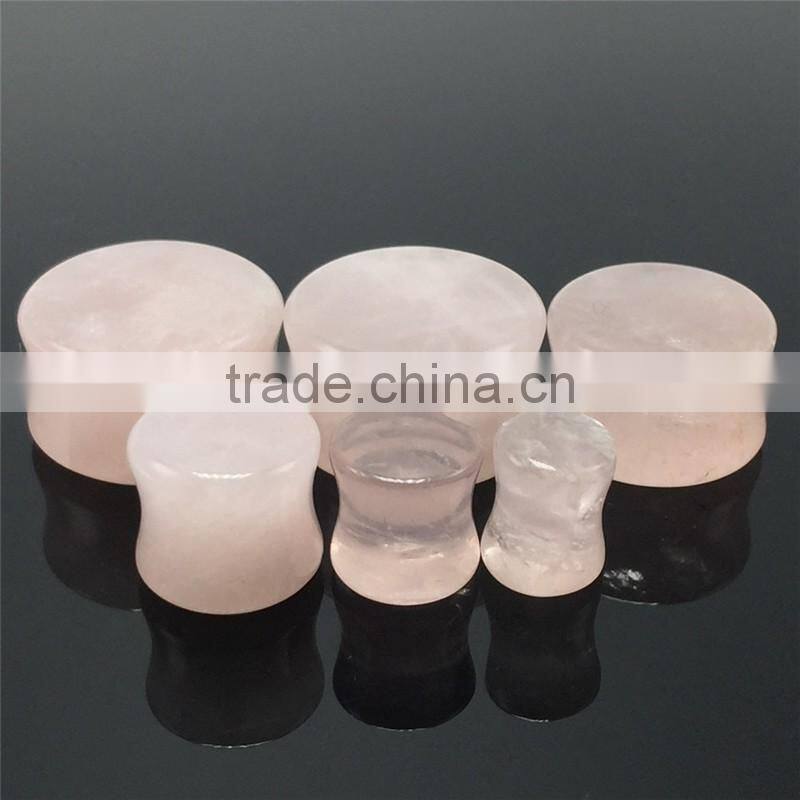 Bulk Rose Quartz High Polished Organic Stone Ear Expander Stone Ear Stretcher