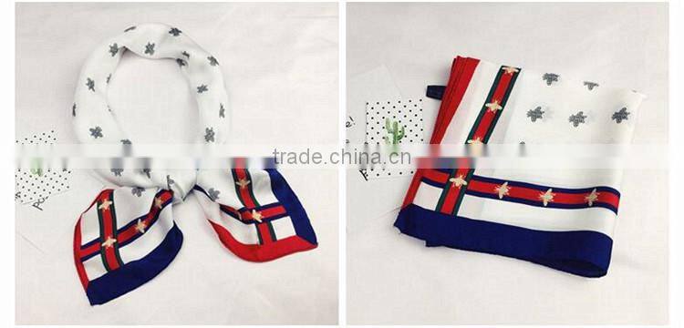 Wholesale fashion customized printing square silk scarf