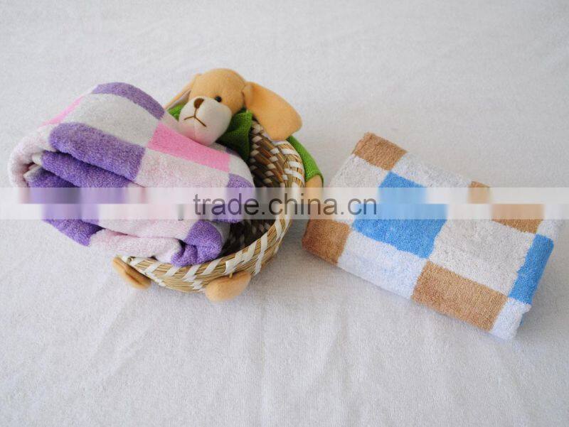 Bamboo Towel with Plaid Yarn Dyed Face Towel
