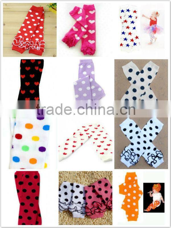2014 baby leg warmers colorful dot pattern comfortable to baby skin