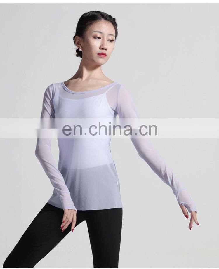 117120107 Pull on Mesh Ballet Dance Tops