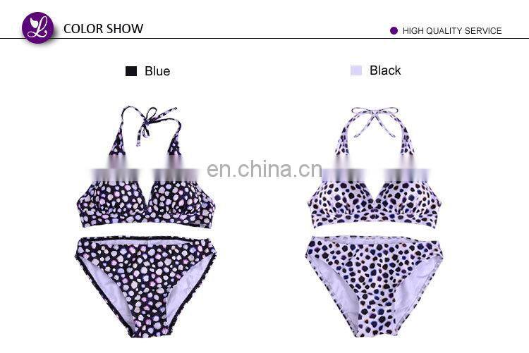 China Fashion Polyester Printed Cute Young Girl Bikini Kids Swimwear