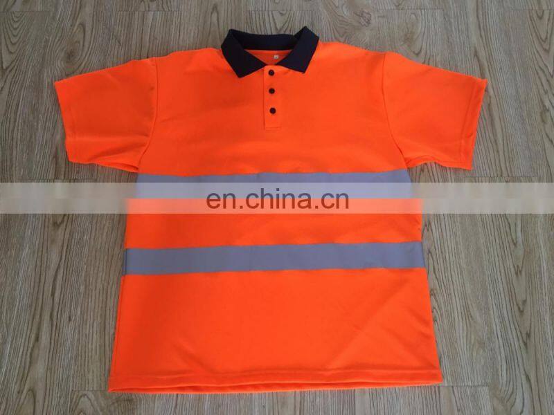 Eye bird fabric reflective breathable orange safety sports T-shirt