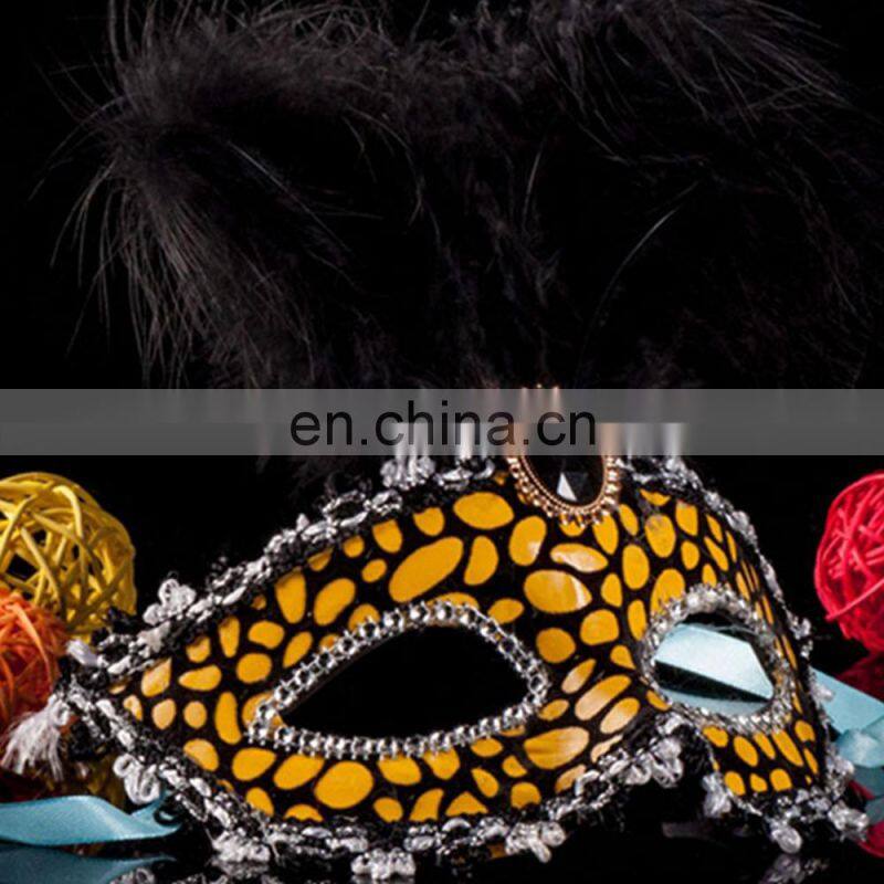 2015 Colorful feather venetian masquerade half face mask halloween dress ball eye mask sexy party mask