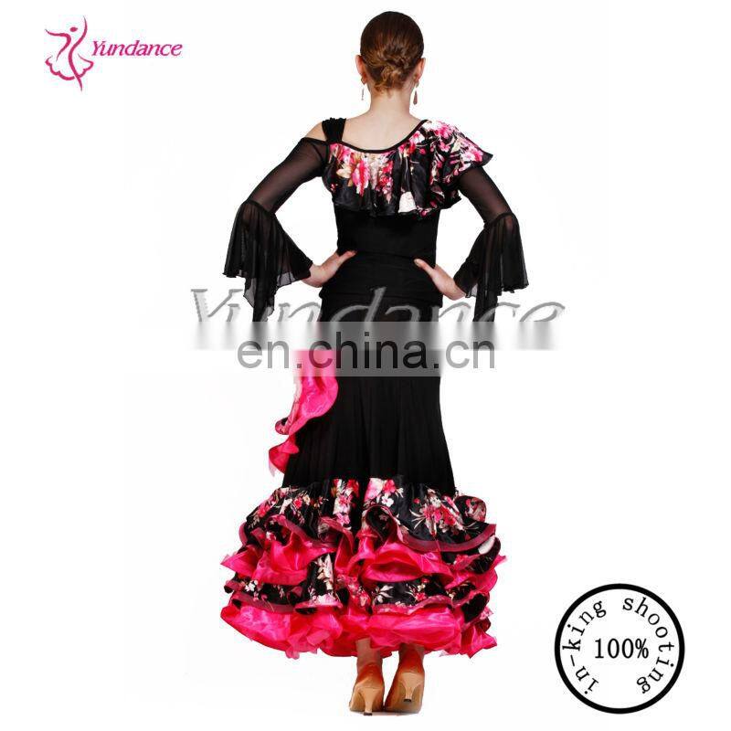 women flamenco dress spanish for ballroom dance AB035