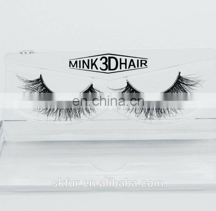 Factory wholesale private label invisible band individual 3d real mink strip eyelashes