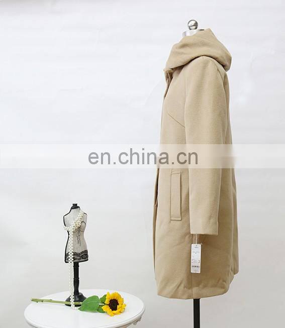 2016 new arrival ladies long large lapel wool coat