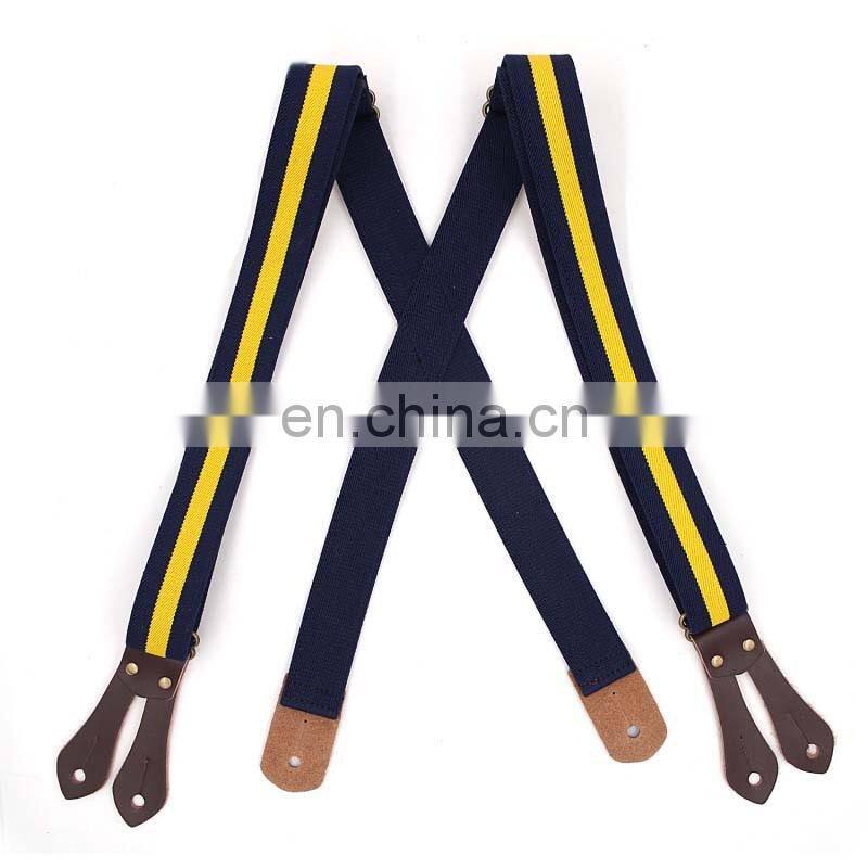 Very strong quality real leather men's braces suspenders fashion suspenders