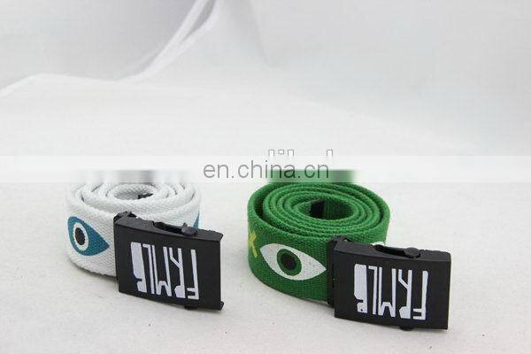 Canvas Belt With Full Printing Locking Belt Buckle