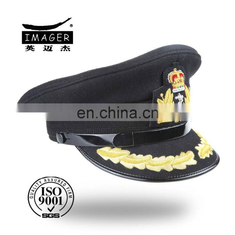 black handmade air defence forces major cap