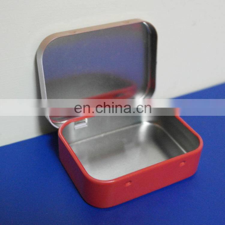 Mini metal tin case with hinge/altoid candy tins