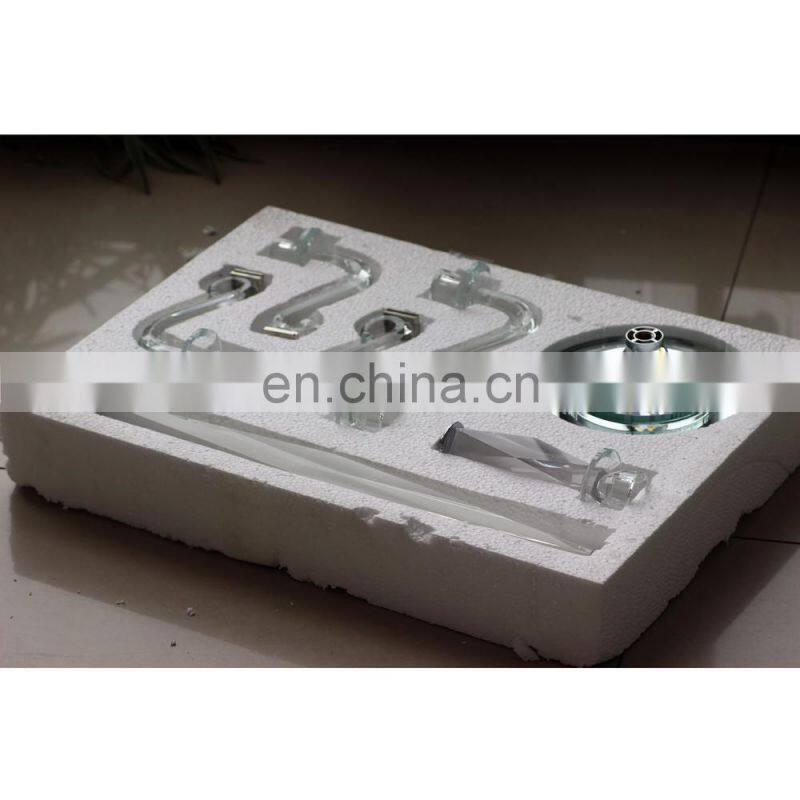 Set of crystal candle holders 5 arms glass candle flame protectors candlestick