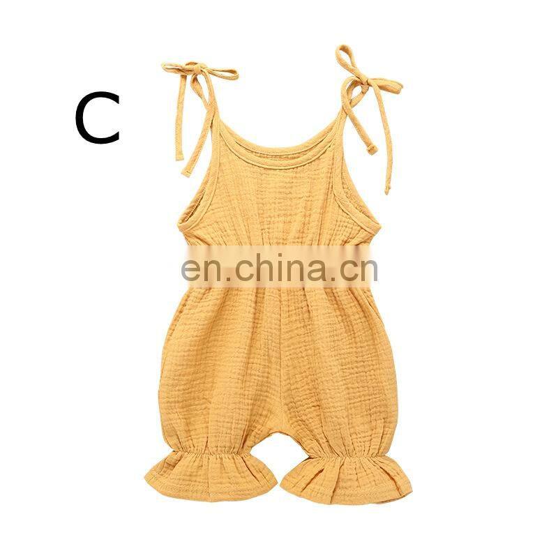 2019 summer Linen baby bodysuit romper custom printed baby onesie