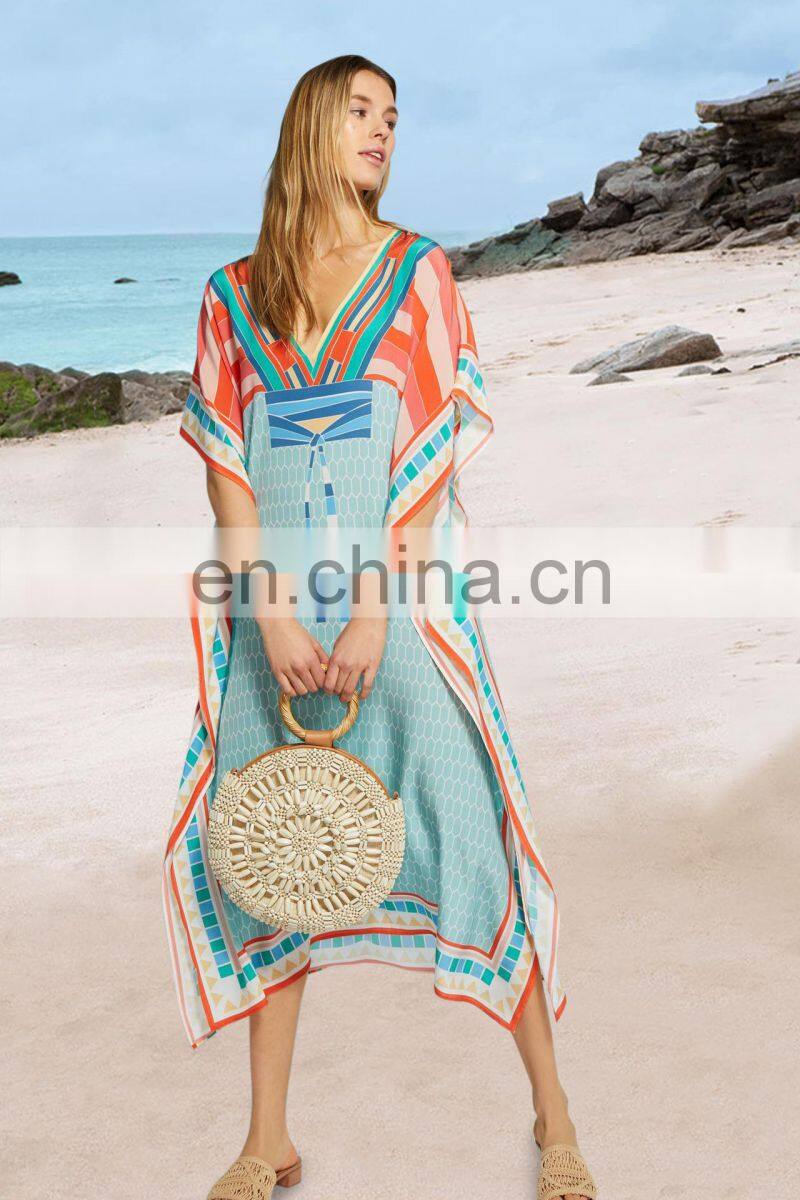2019 Chiffon Beach Cover up Bathing suit for Women Pareo Beach Swim Cover up Saida De Praia Robe Plage Kaftan Beach Dress