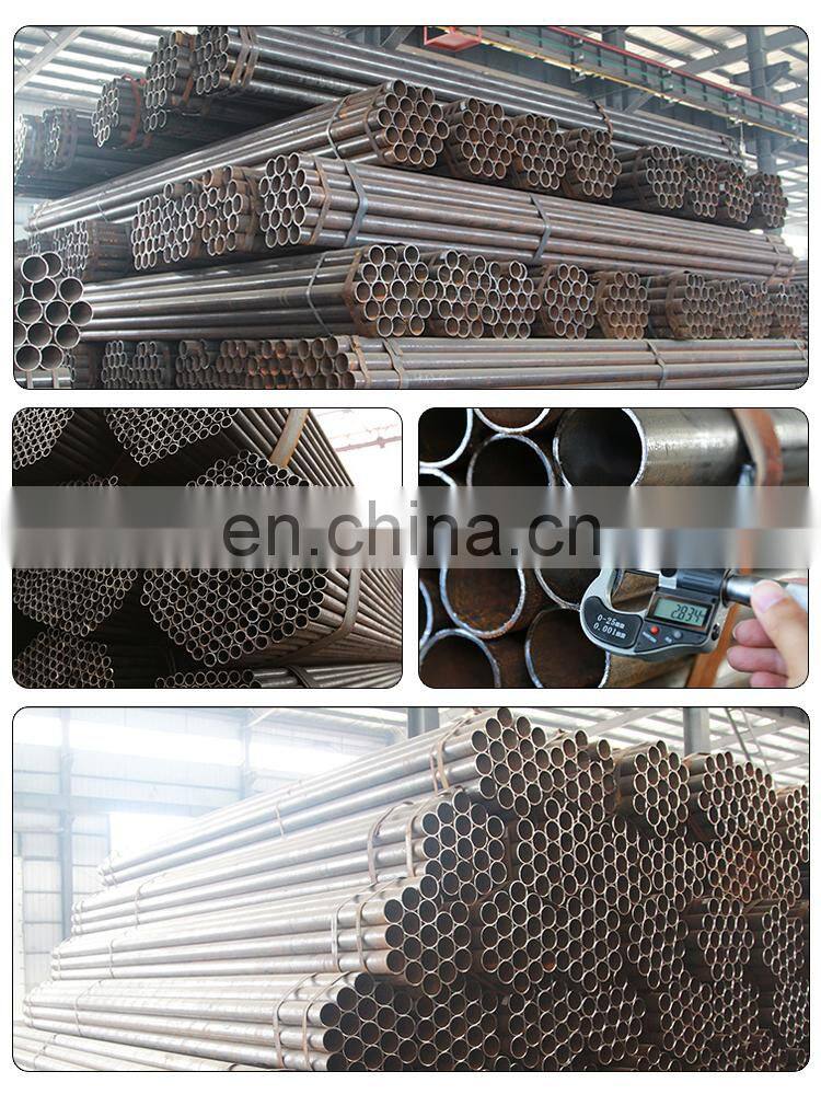high carbon BS1387 ERW black steel pipe 40ft length