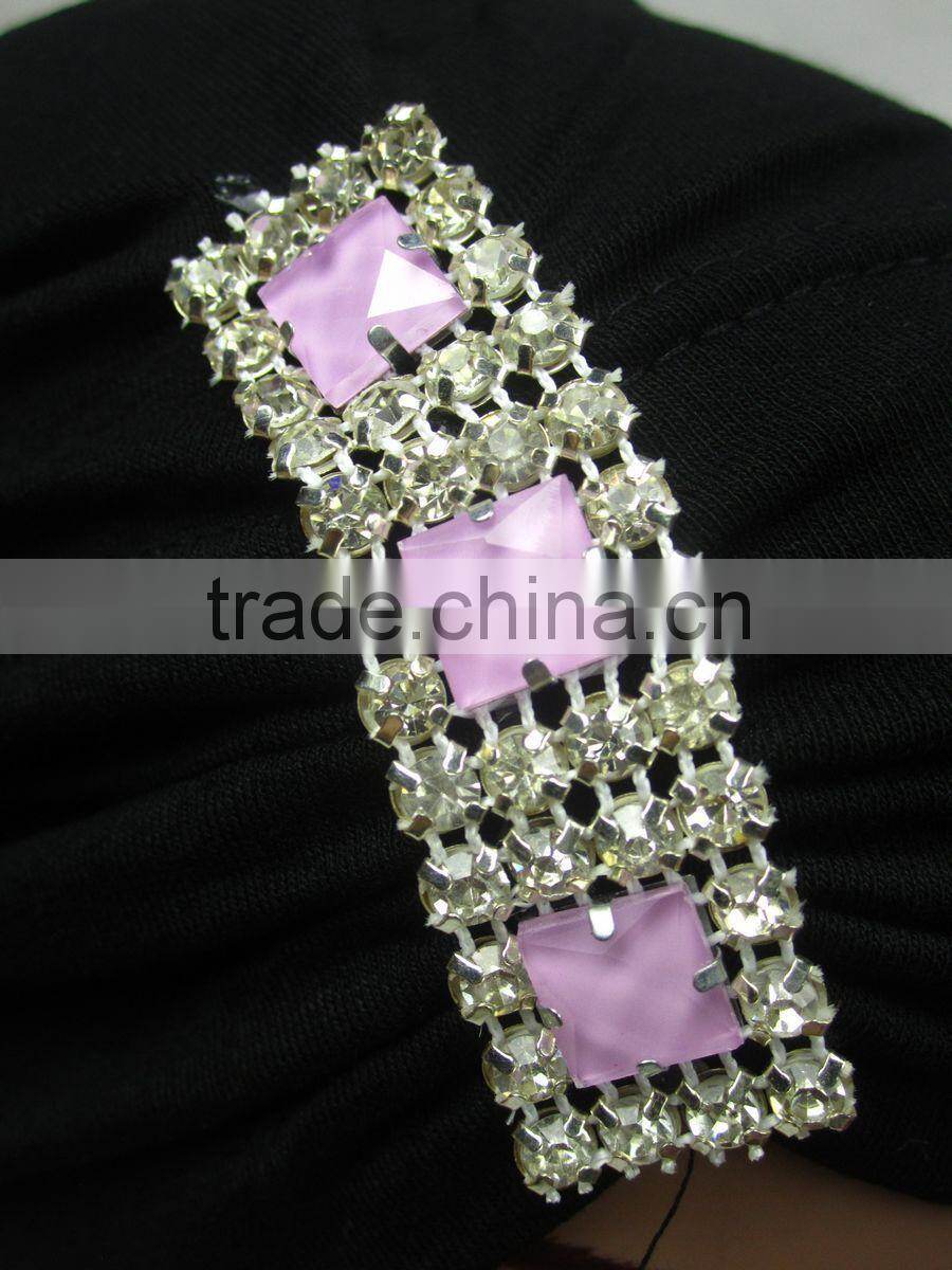 Black islamic turban muslim underscarfs with side pleats