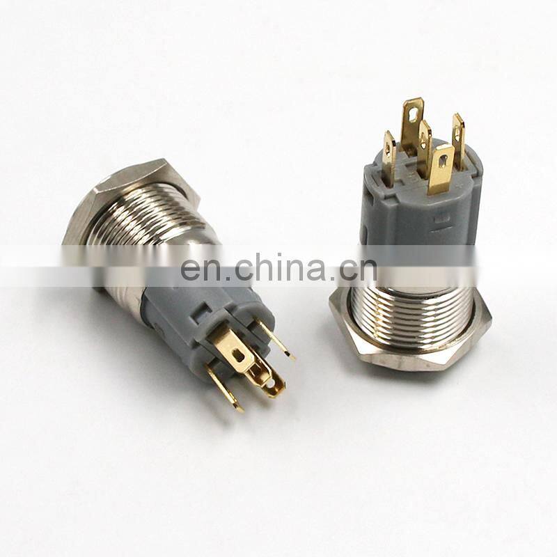 16mm  Customized Waterproof Car Styling LED Metal Car Switch Metal Pushb Button Switch Custom-made