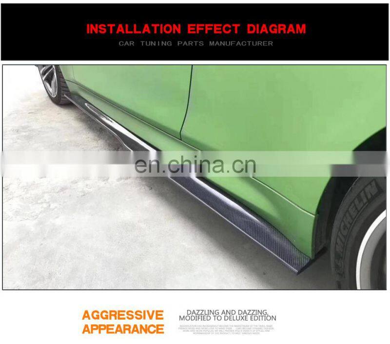 Full Carbon Fiber M3 M4 Side Skirts Extinsion for BMW F80 M3 Sedan F82 F83 M4 Coupe 2012-2017