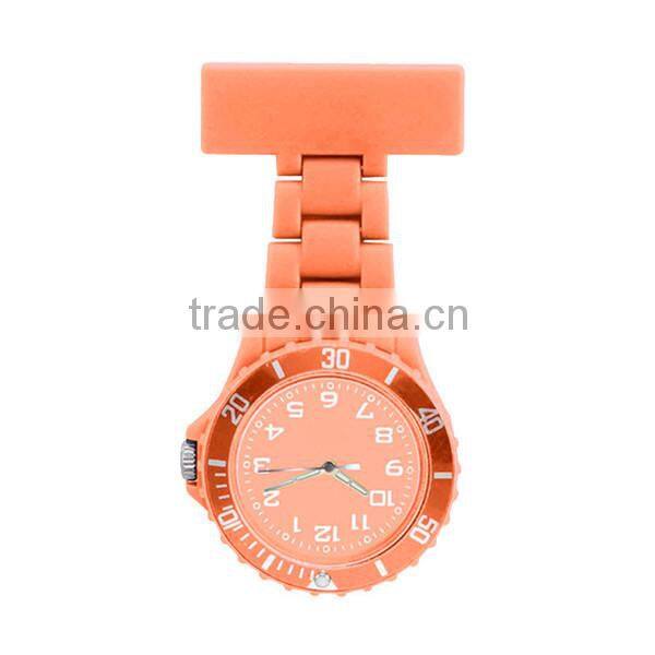 Round face rubber fob nurse watch with multiple colors, pin nurse watch, plastic nurse watch