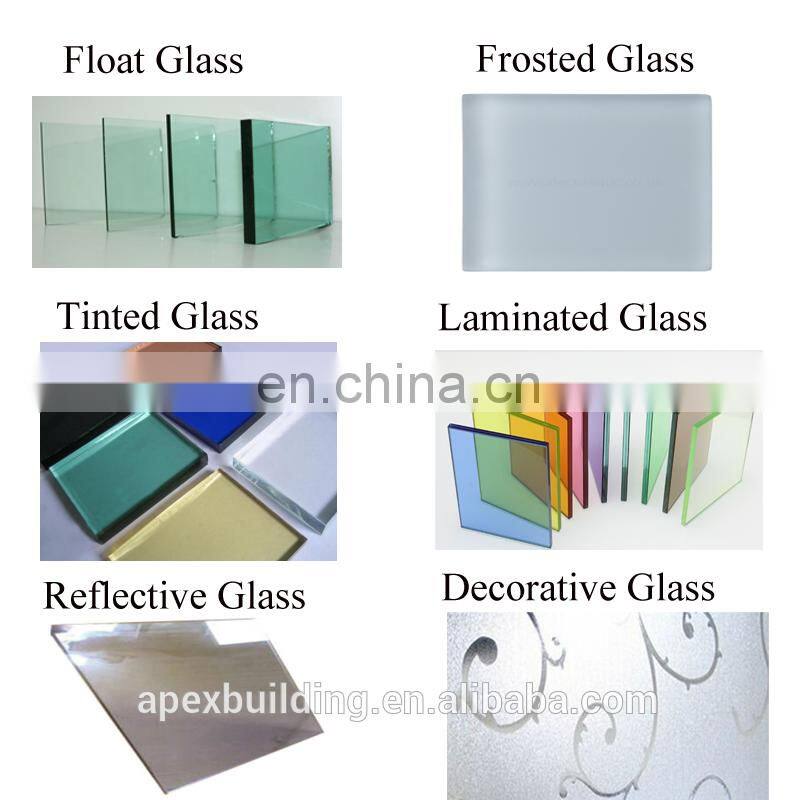 Apex building material sliding double glazed aluminum frame 3 track windows