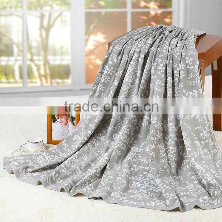 Alibaba China 100% cotton breathable double jacquard design super soft towel coverlet
