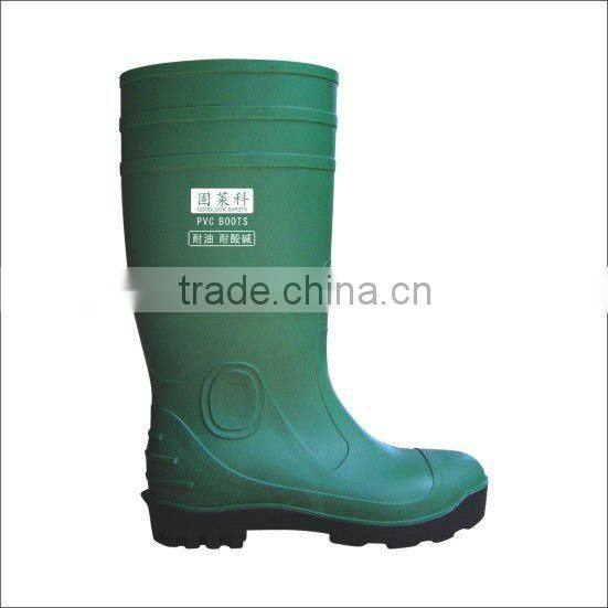 CE oil resistance PVC steel toe mining safety boots