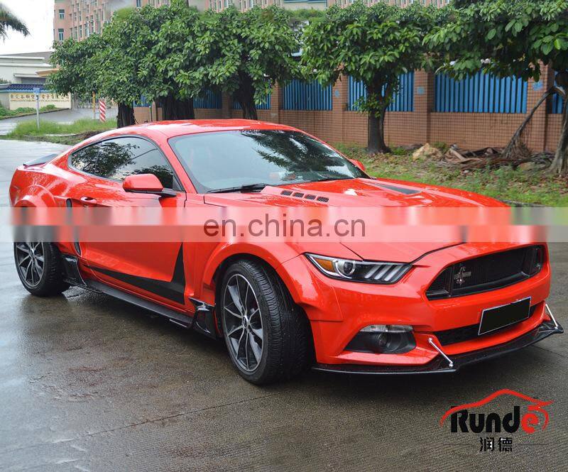 Runde Car Modification Resin Material Flame Wide Body Wheel Eyebrow Front Lip Side Skirt Spoiler For 15-17 Ford Mustang Body Kit