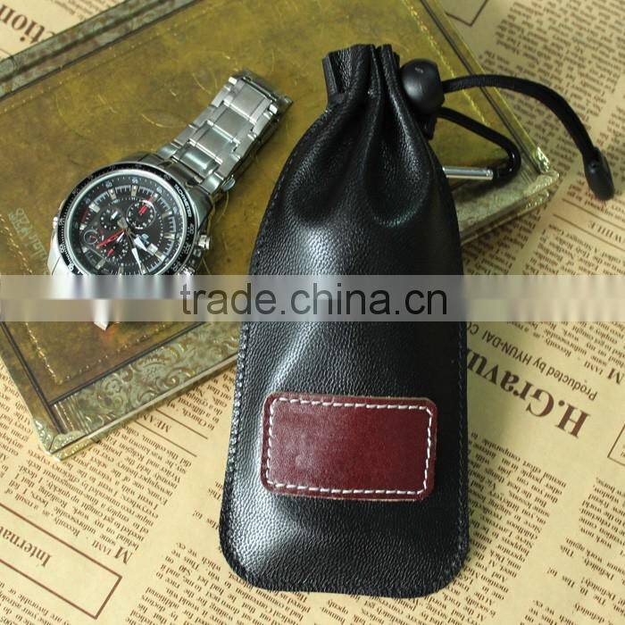 Wholesale High Quality Genuine Sheep Leather Gift Storage Bag Purse Travel Watch Bag