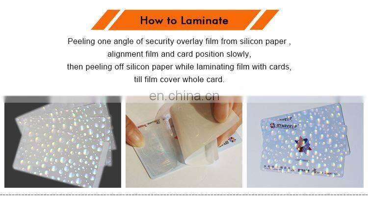 General Pattern Transparent Holographic Cold Laminate Overlay for PVC ID Cards