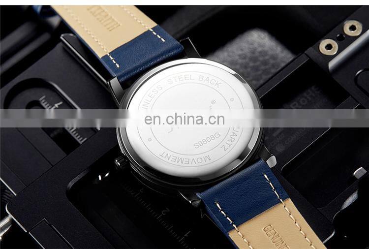 SINOBI China New Arrival Genuine Leather Belt Watch Rotating Dial Watches Professional Manufacturer OEM Watch