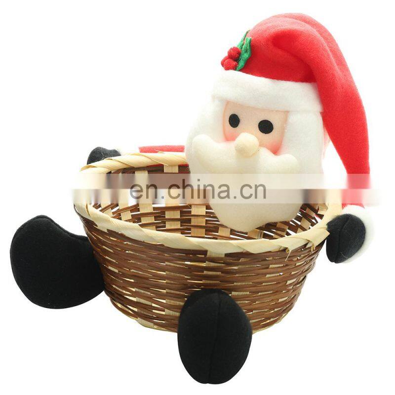 Christmas Candy Storage Basket Christmas Decorations Elk Snowman Santa Claus Fruit Basket Food Holder
