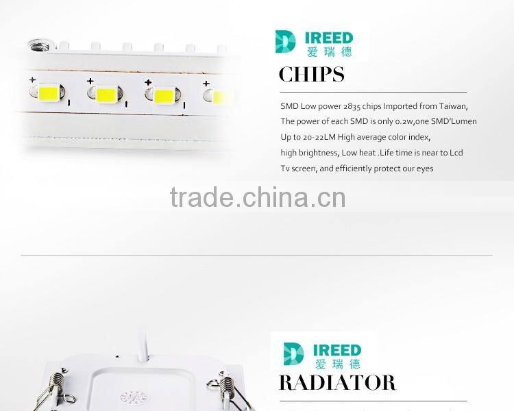 12W square LED Recessed panel light,6000k(Day white), AC85-265V, Factory Price