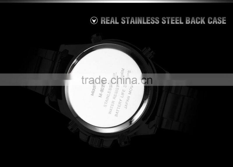 alibaba cheap quartz watch 3atm water resistant stainless steel watch case back