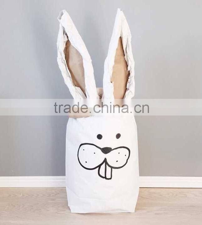 Popular Heavy Kraft Paper Bag,Animal Letter Cross Paper Storage Bags,Toys Clothes Kids Wall Pocket Children Room