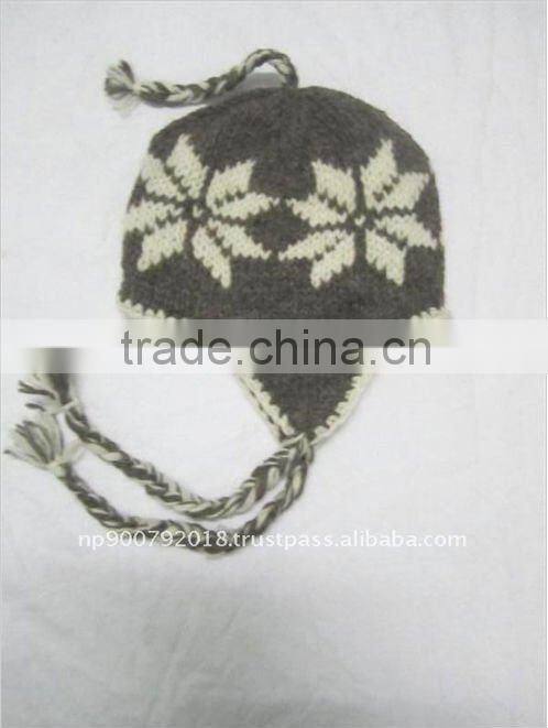 Hand Knitted Woolen Flower Hat