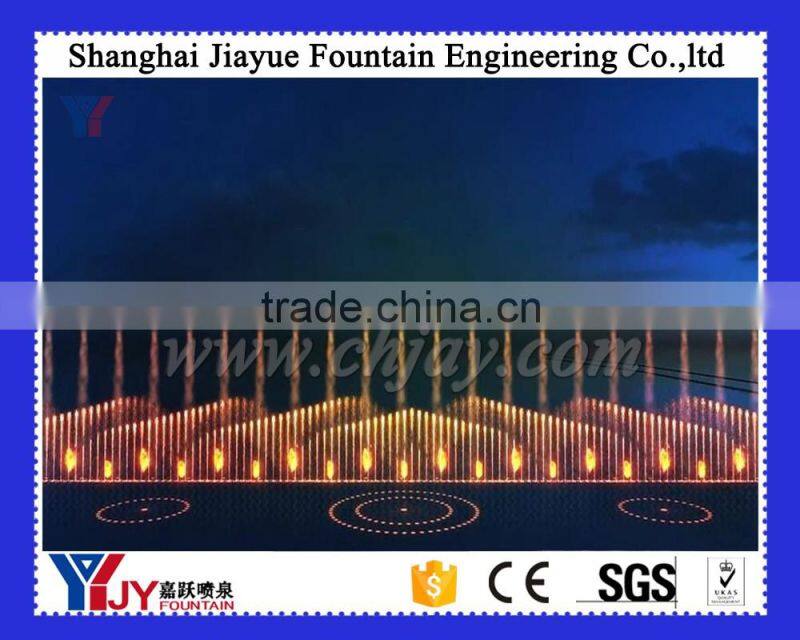 Water and fire fountain with light