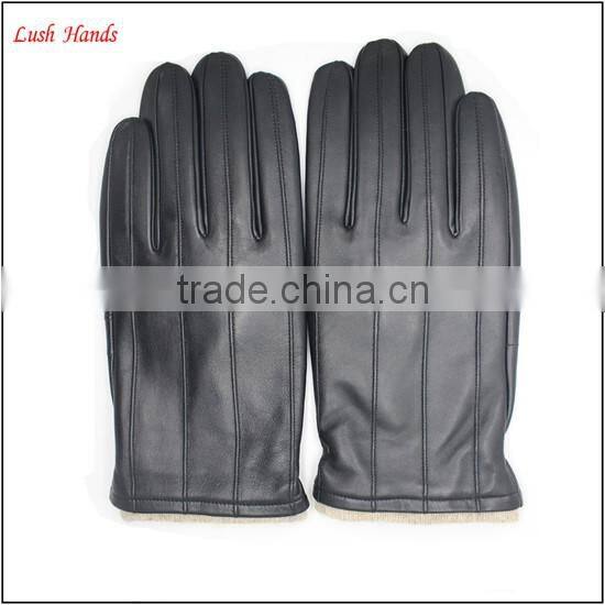 Driving gloves for men fashion black goatskin mens leather driving gloves