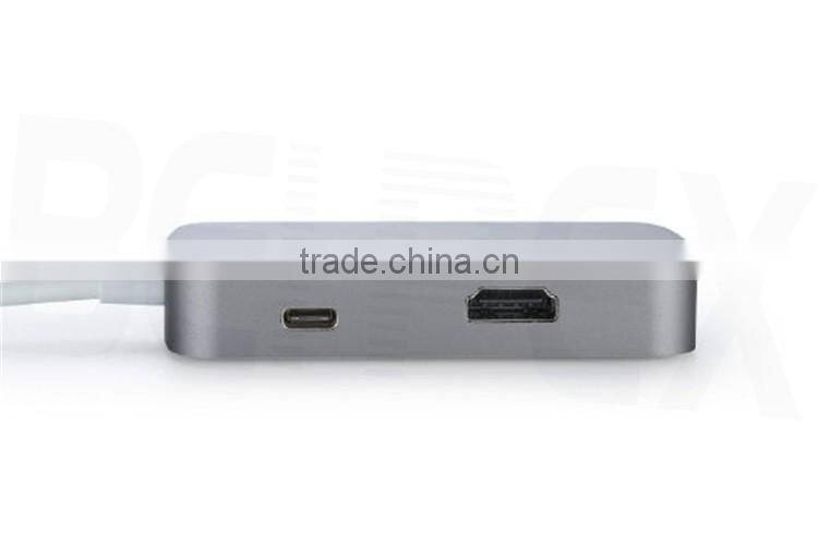 High Speed ABS USB-C to RJ45 & USB 3.0 Type-A 2 Ports Adapter
