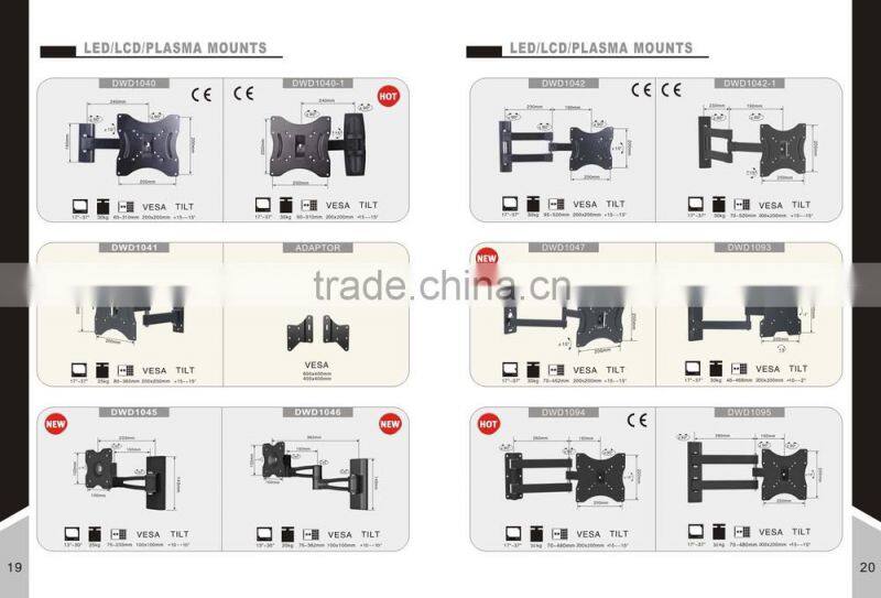 Luxury design 17-37" LED tv stand 360 degrees swivel tv wall bracket