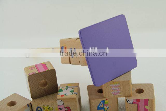 Wooden educational digital building block tower toys for babies