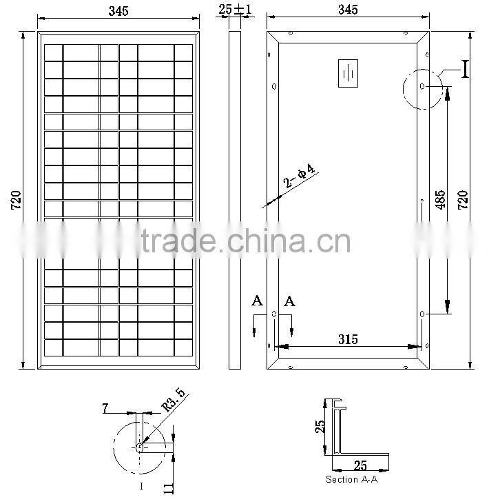 30W/18V solar panel polycrystalline silicon solar module specifications,10 years warranty