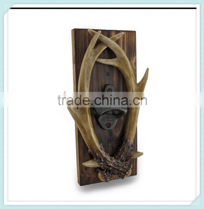 Wall Mounted Deer Antlers Western Saloon Resin Bottle Opener