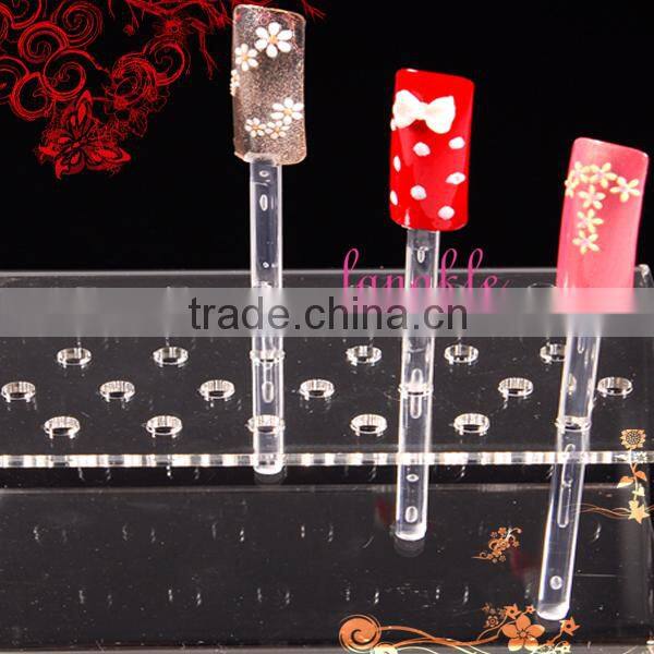 Good quality acrylic nail tools acrylic holes clear nail tips display 64