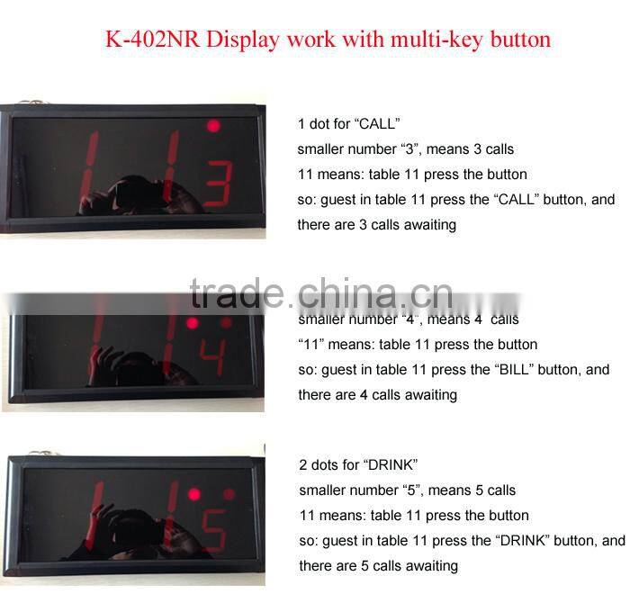 KOQI wireless led display receiver system watch pager corridor light hospital call emergency center Mechanial push button