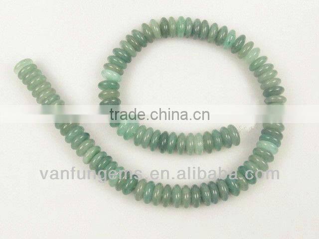 Gemstone green aventurine rondelle beads for jewelry