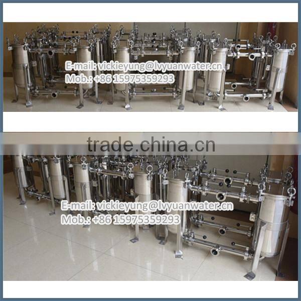 SS304 316 polished material 10 20 30 40 inch micro stainless steel filter housing with pressure meter